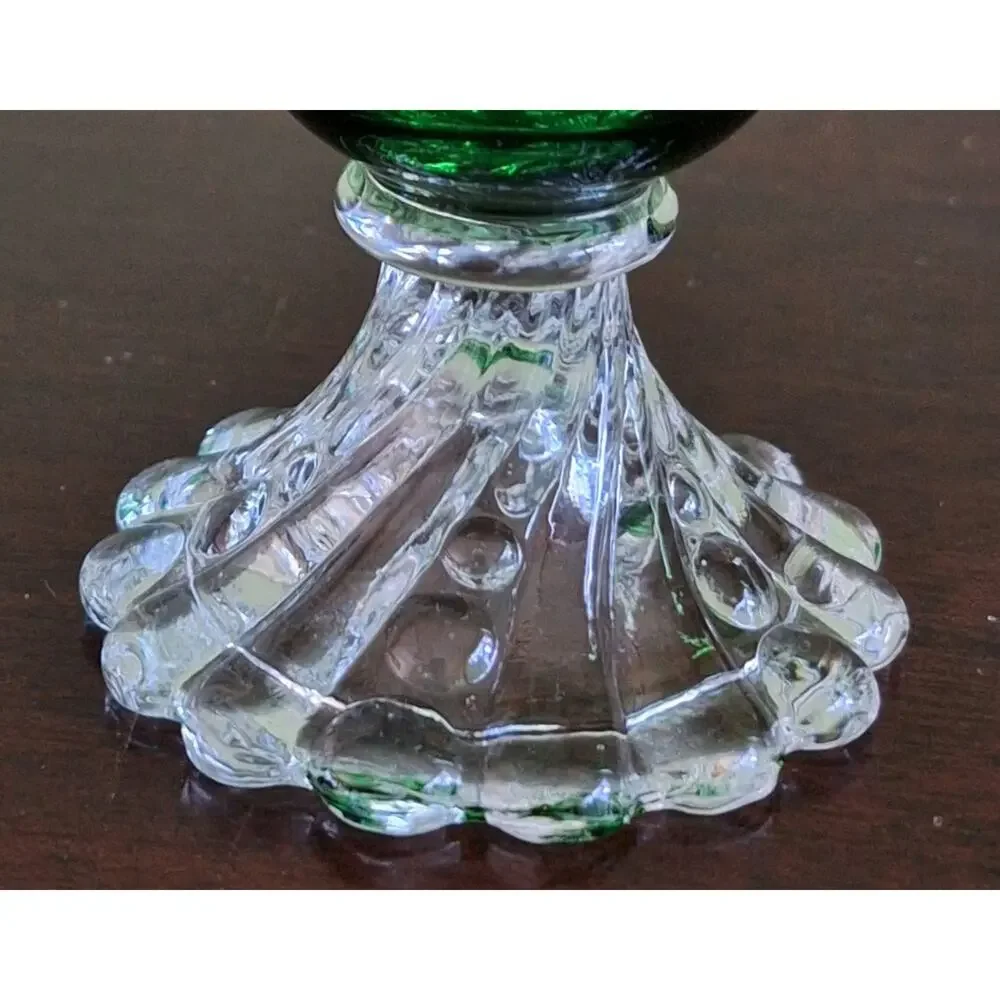 Pair Vintage Anchor Hocking Burple Inspiration Forest Green Water Goblets